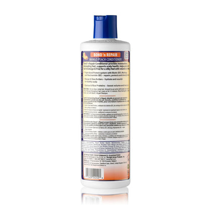 Mane 'n Tail Bond 'n Repair Conditioner - Moisturizing Detangling Conditioner for Damaged Hair, Anti-Breakage & Frizz Control, Triple Bond Repair with Biotin, Moringa & Niacinamide, Mango Peach 11.2 fl oz