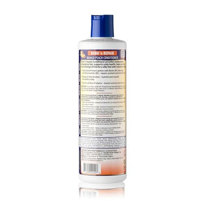 Mane 'n Tail Bond 'n Repair Conditioner - Moisturizing Detangling Conditioner for Damaged Hair, Anti-Breakage & Frizz Control, Triple Bond Repair with Biotin, Moringa & Niacinamide, Mango Peach 11.2 fl oz