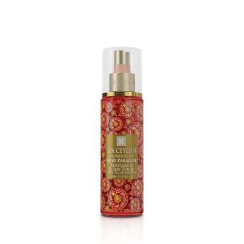 SPA CEYLON Ruby Paradise Body Spray – Fruity Floral Mist with Red Hibiscus, Jasmine & Ceylon Vanilla, Refreshing Women's Perfume, 200ml Avelisse