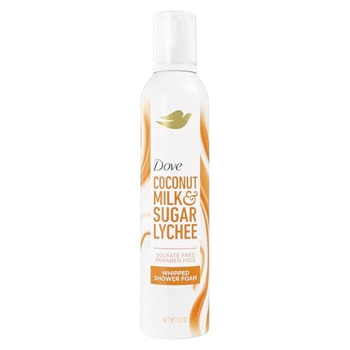 Dove Whipped Shower Foam Coconut & Lychee - Hydrating Body Wash for Soft Skin, 10.3 oz Avelisse