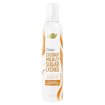 Dove Whipped Shower Foam Coconut & Lychee - Hydrating Body Wash for Soft Skin, 10.3 oz Avelisse