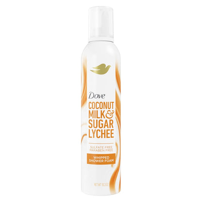 Dove Whipped Shower Foam Coconut & Lychee - Hydrating Body Wash for Soft Skin, 10.3 oz Avelisse