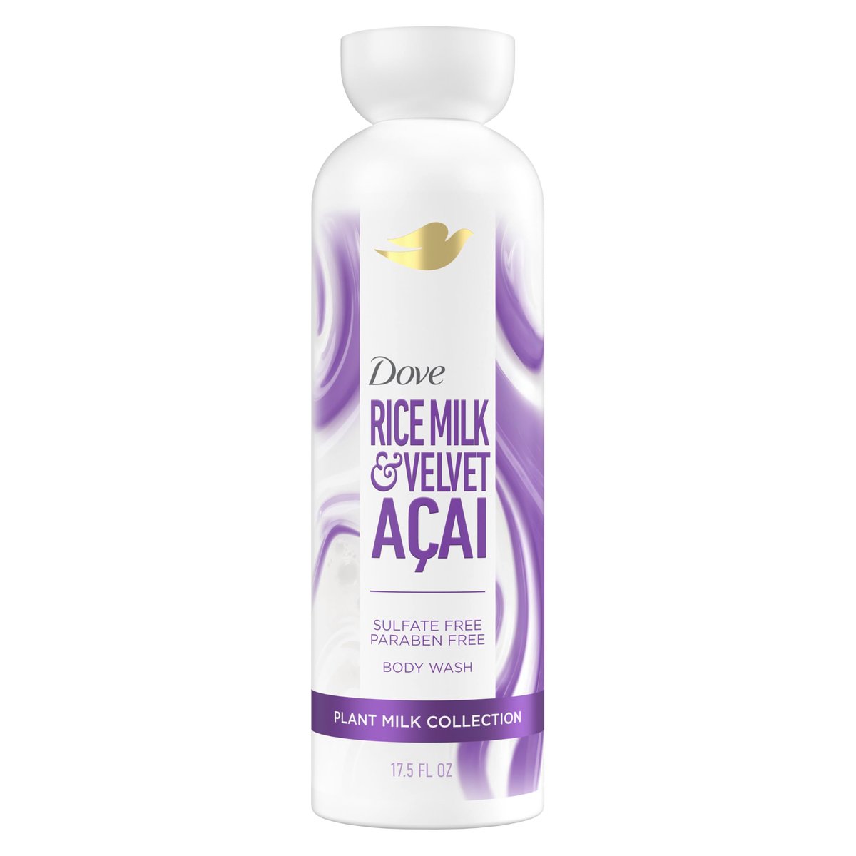 Dove Plant Milk Cleansing Body Wash Acai & Rice Milk for Moisturized Skin, 17.5 fl oz - görsel 1