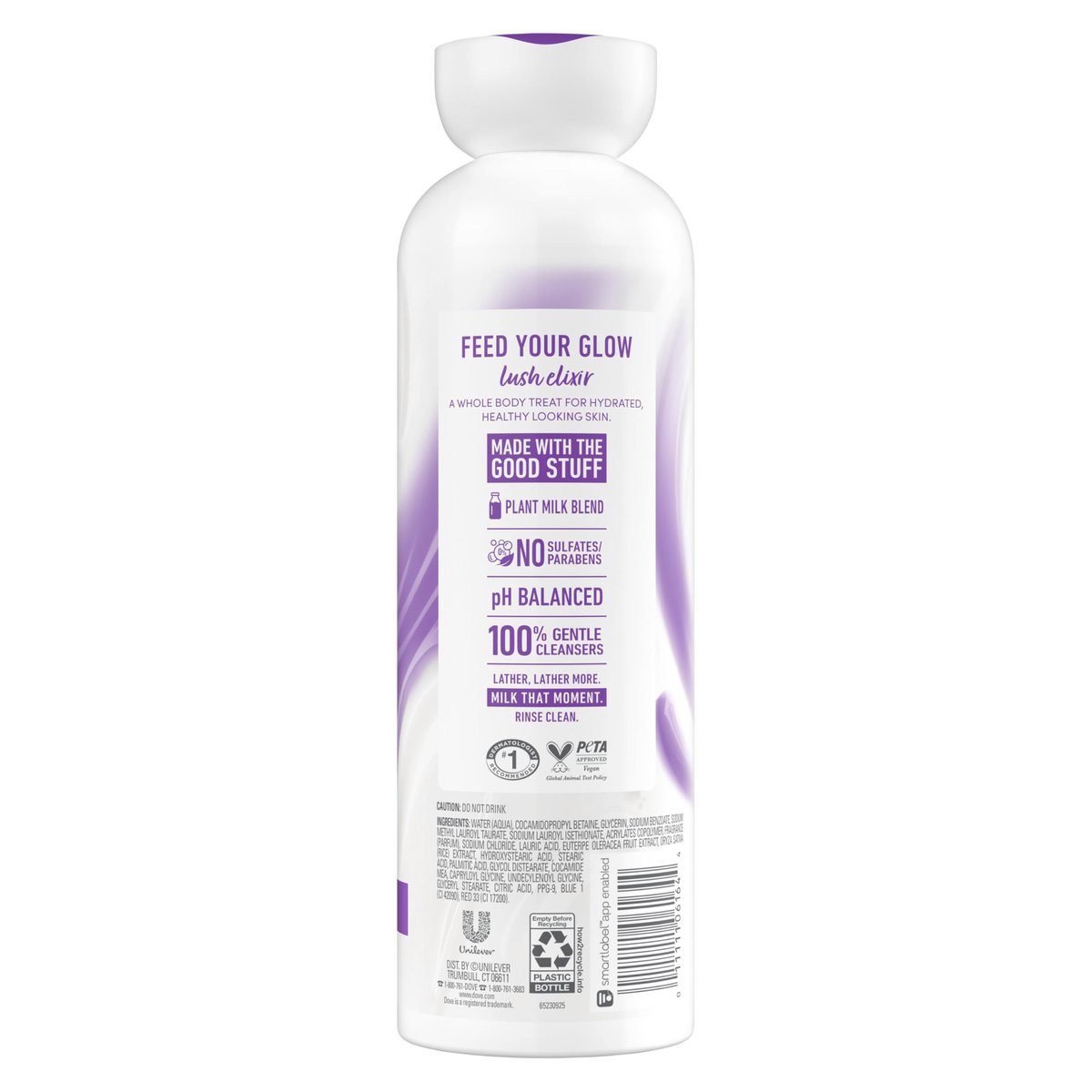 Dove Plant Milk Cleansing Body Wash Acai & Rice Milk for Moisturized Skin, 17.5 fl oz - görsel 3
