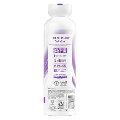 Dove Plant Milk Cleansing Body Wash Acai & Rice Milk for Moisturized Skin, 17.5 fl oz