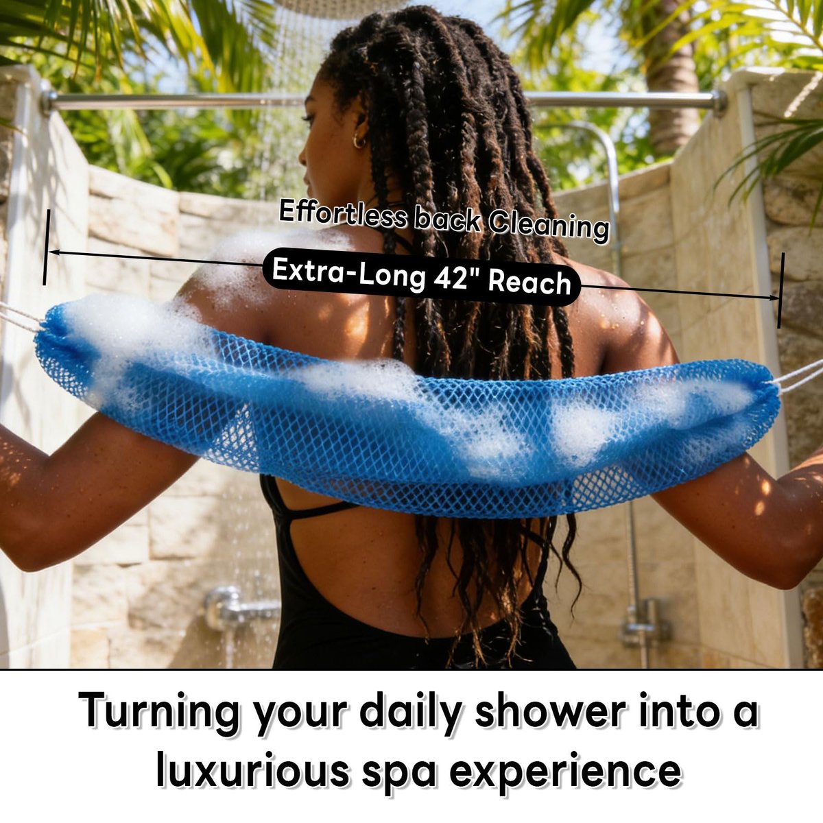 5 Pack African Net Sponge Authentic with Knots - Nylon Exfoliating Body Scrubber for Shower, Quick Dry Deep Exfoliation for All Skin Types - görsel 7