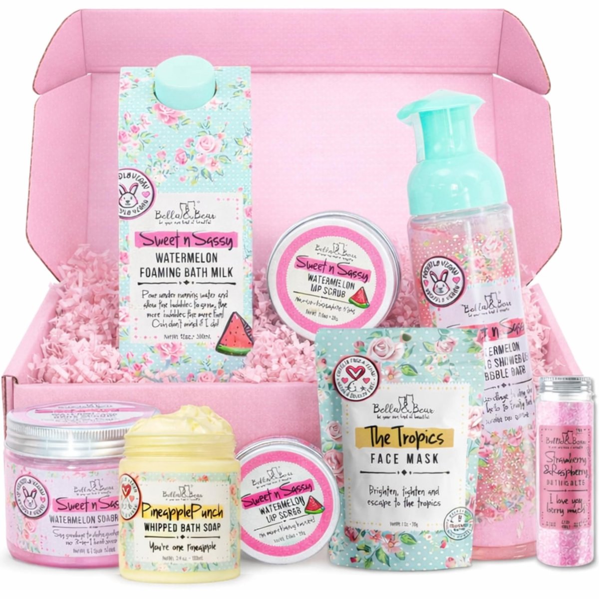 Bella & Bear Mini Mystery Box – Surprise Beauty & Bath Gift Set for Women – $60+ Value, Cruelty-Free & Vegan Avelisse