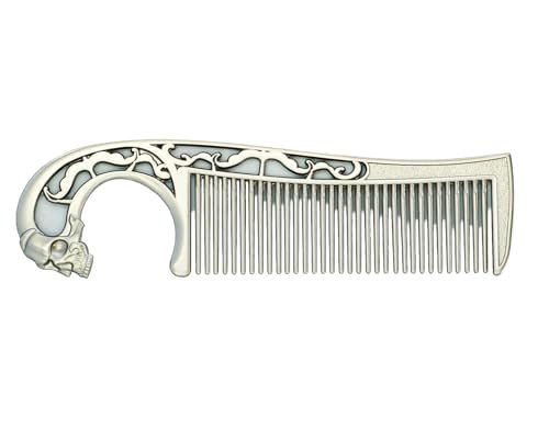 Mustache Comb on Stainless Steel Metal Chain Necklace – Dual-Sided Comb for Men, Fine & Wide Teeth for Precise Moustache Styling – Durable, Compact, Travel-Friendly Grooming Tool for Facial Hair Care Avelisse