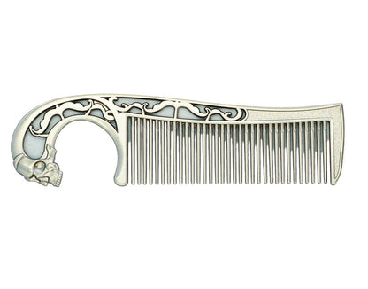 Mustache Comb on Stainless Steel Metal Chain Necklace – Dual-Sided Comb for Men, Fine & Wide Teeth for Precise Moustache Styling – Durable, Compact, Travel-Friendly Grooming Tool for Facial Hair Care Avelisse