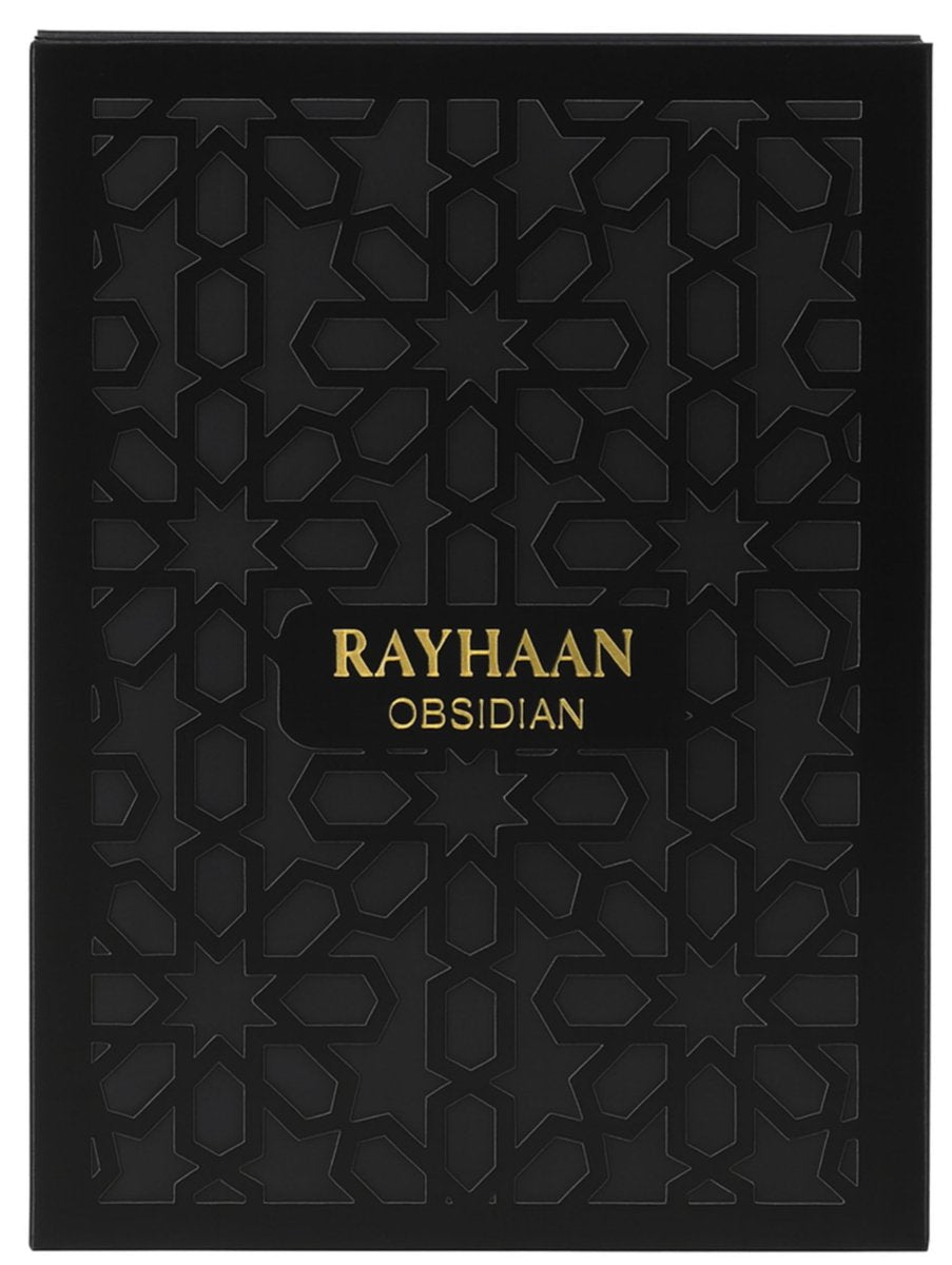 Rayhaan Obsidian Eau de Parfum for Men - Woody, Spicy, Amber Long-Lasting Fragrance, 3.4 oz / 100 ml Avelisse