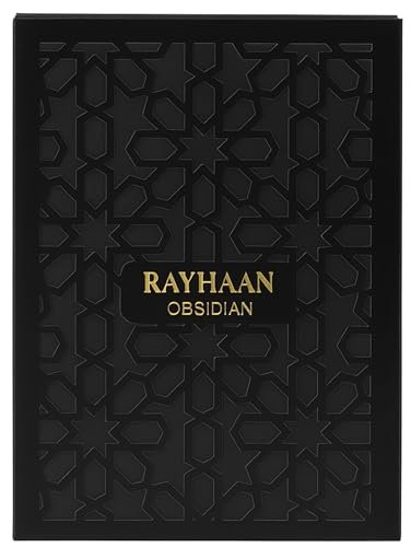 Rayhaan Obsidian Eau de Parfum for Men - Woody, Spicy, Amber Long-Lasting Fragrance, 3.4 oz / 100 ml Avelisse