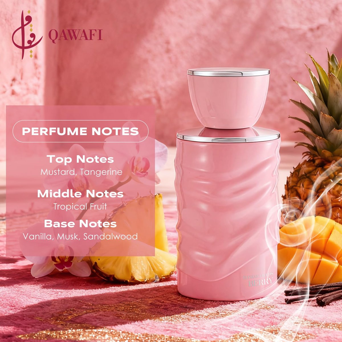 QAWAFI Elysian Fields - Berry Eau de Parfum for Women, Long-Lasting Gourmand Fragrance with Vanilla, Fruity & Floral Notes - 100ml | 3.4 fl. oz - görsel 5