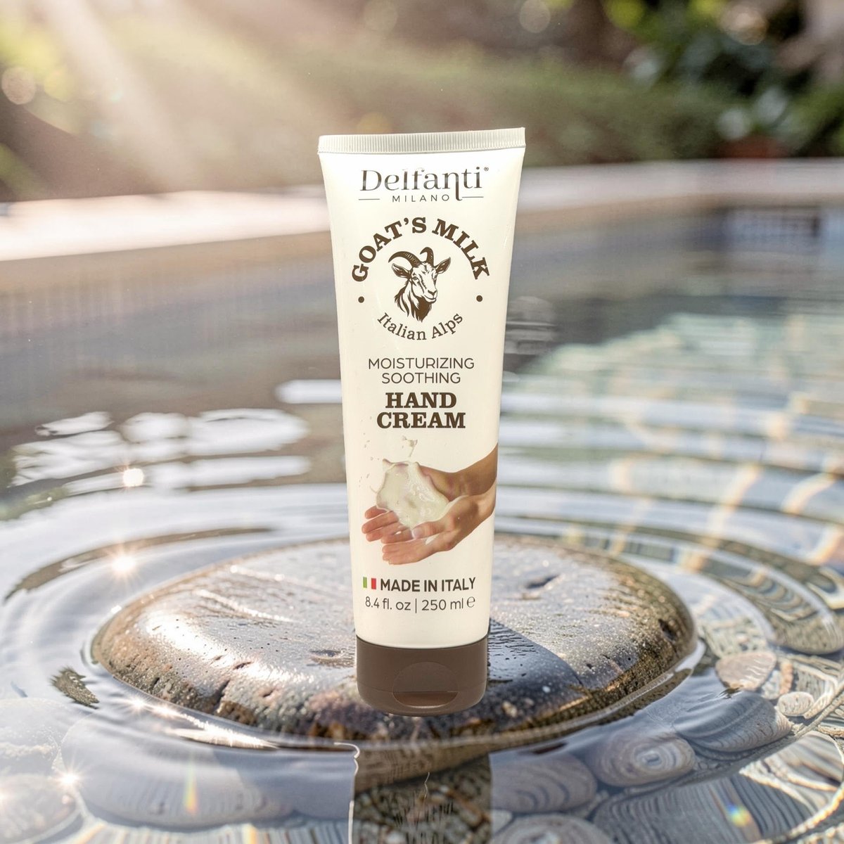 Goat Milk Moisturizing Hand Cream – 8.4 oz (250mL) – Made in Italy – Delfanti-Milano Avelisse