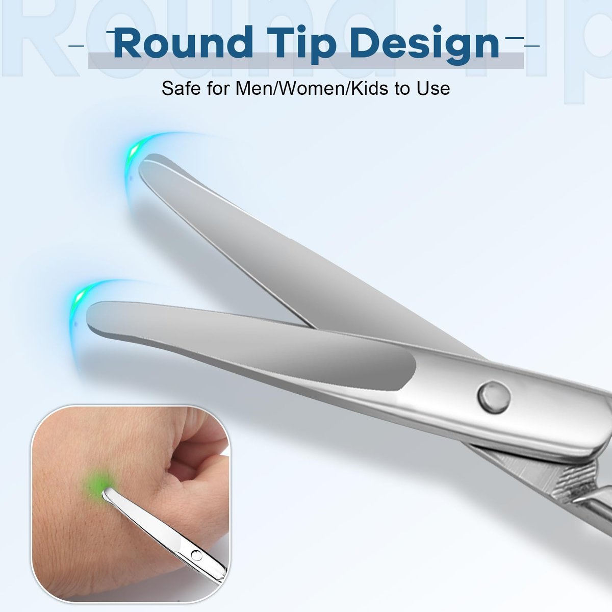 Hdama Nose Hair Scissors – Stainless Steel Small Safety Blunt Tip Scissors for Men Women Grooming Facial, Ear, Eyebrow, Mustache & Beard - görsel 3