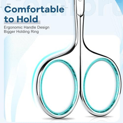 Hdama Nose Hair Scissors – Stainless Steel Small Safety Blunt Tip Scissors for Men Women Grooming Facial, Ear, Eyebrow, Mustache & Beard