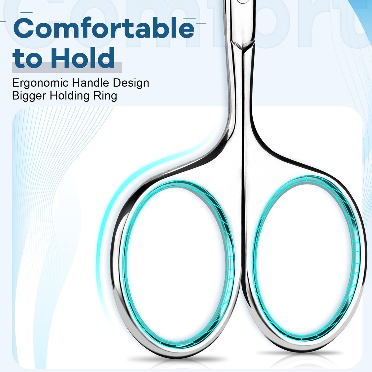 Hdama Nose Hair Scissors – Stainless Steel Small Safety Blunt Tip Scissors for Men Women Grooming Facial, Ear, Eyebrow, Mustache & Beard - görsel 5