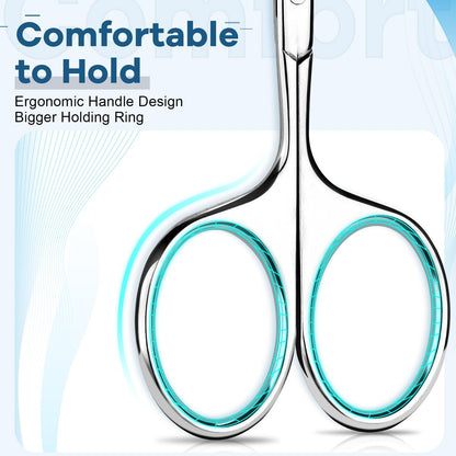 Hdama Nose Hair Scissors – Stainless Steel Small Safety Blunt Tip Scissors for Men Women Grooming Facial, Ear, Eyebrow, Mustache & Beard