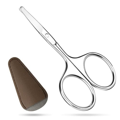 Hdama Nose Hair Scissors – Stainless Steel Small Safety Blunt Tip Scissors for Men Women Grooming Facial, Ear, Eyebrow, Mustache & Beard - görsel 2