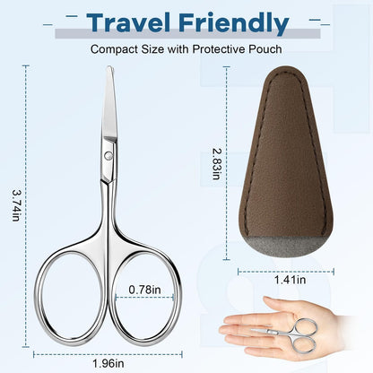 Hdama Nose Hair Scissors – Stainless Steel Small Safety Blunt Tip Scissors for Men Women Grooming Facial, Ear, Eyebrow, Mustache & Beard