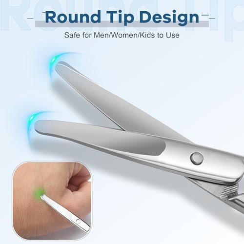 Hdama Nose Hair Scissors – Stainless Steel Small Safety Blunt Tip Scissors for Men Women Grooming Facial, Ear, Eyebrow, Mustache & Beard - görsel 4