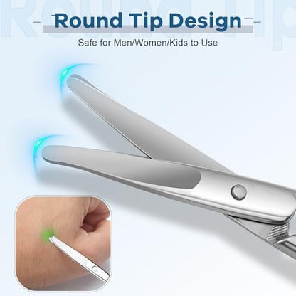 Hdama Nose Hair Scissors – Stainless Steel Small Safety Blunt Tip Scissors for Men Women Grooming Facial, Ear, Eyebrow, Mustache & Beard