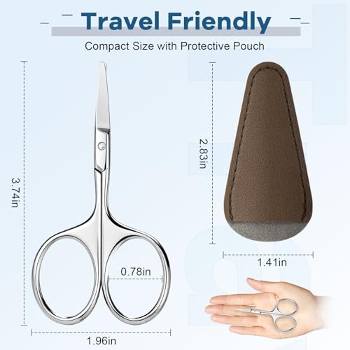Hdama Nose Hair Scissors – Stainless Steel Small Safety Blunt Tip Scissors for Men Women Grooming Facial, Ear, Eyebrow, Mustache & Beard - görsel 10