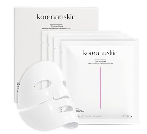 Koreana Skin K-Beauty PDRN DNA Complex Hydrogel Sheet Mask – Korean Regenerative Salmon DNA & Multi-Weight Hyaluronic Acid for Anti-Aging, Firming, Brightening, Deep Hydration – Box of 4 Avelisse