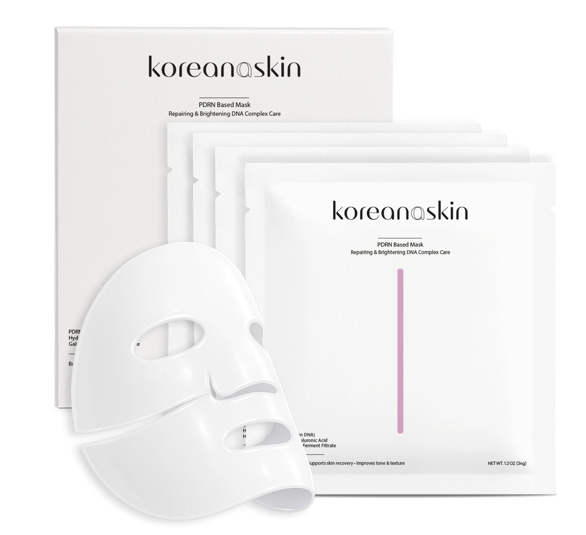 Koreana Skin K-Beauty PDRN DNA Complex Hydrogel Sheet Mask – Korean Regenerative Salmon DNA & Multi-Weight Hyaluronic Acid for Anti-Aging, Firming, Brightening, Deep Hydration – Box of 4 Avelisse