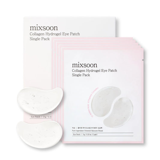 mixsoon Collagen Hydrogel Eye Patches - Travel Size Hydrating Gel Eye Mask with Collagen, Peptides & Amino Acids for Under Eye Skin Care (3g x 5 Pairs) Avelisse