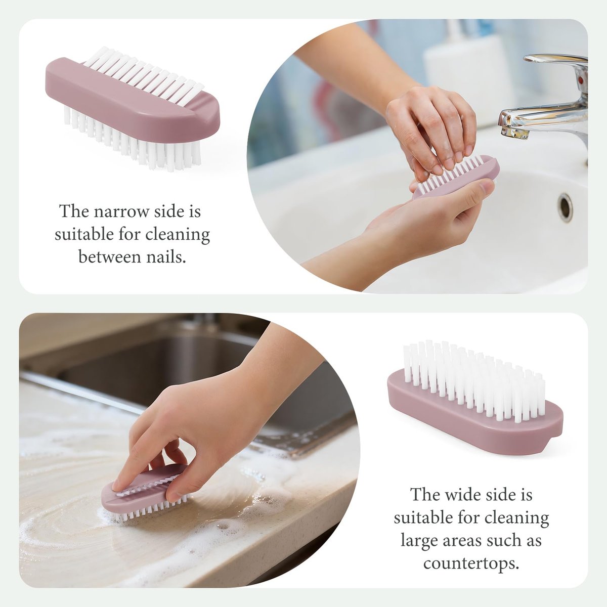 Larbois 4-Pack Two-Sided Nail Brush for Deep Cleaning Fingernails and Toes, Heavy Duty Hand Nail Scrubber for Men and Women - görsel 6