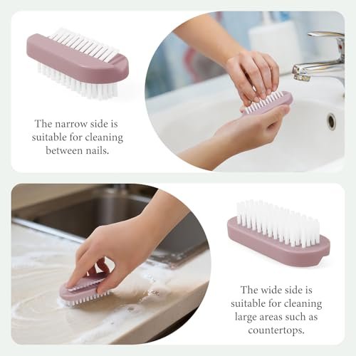 Larbois 4-Pack Two-Sided Nail Brush for Deep Cleaning Fingernails and Toes, Heavy Duty Hand Nail Scrubber for Men and Women - görsel 5