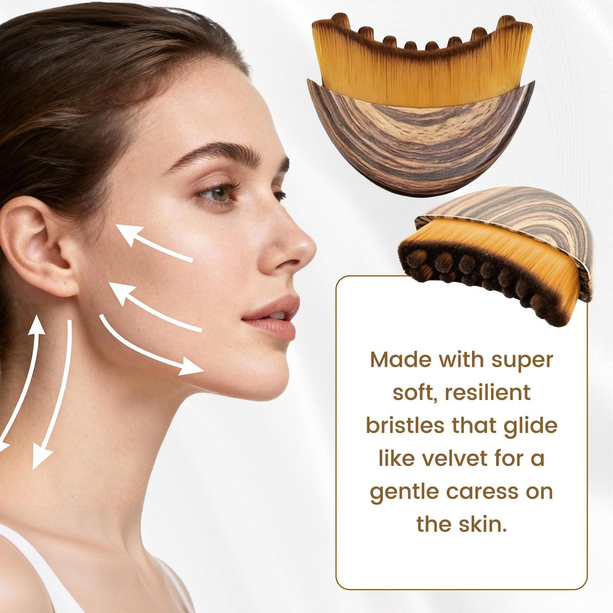 Lymphatic Drainage Massager Face Brush 2 Pack - Sculpt Jawline, Reduce Puffiness, Improve Skin Glow & Absorption - görsel 4