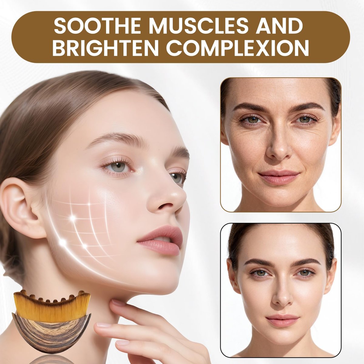Lymphatic Drainage Massager Face Brush 2 Pack - Sculpt Jawline, Reduce Puffiness, Improve Skin Glow & Absorption - görsel 10