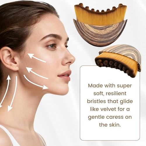 Lymphatic Drainage Massager Face Brush 2 Pack - Sculpt Jawline, Reduce Puffiness, Improve Skin Glow & Absorption - görsel 3
