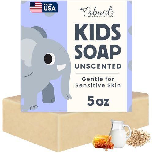 Natural Unscented Goat Milk Baby Soap Bar for Sensitive Skin – Gentle Wash & Bath Soap for Eczema, Dry, Itchy Skin Relief – Soothing Oatmeal & Honey – Made in USA - görsel 2