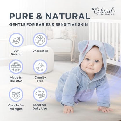Natural Unscented Goat Milk Baby Soap Bar for Sensitive Skin – Gentle Wash & Bath Soap for Eczema, Dry, Itchy Skin Relief – Soothing Oatmeal & Honey – Made in USA