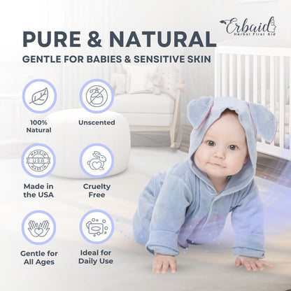 Natural Unscented Goat Milk Baby Soap Bar for Sensitive Skin – Gentle Wash & Bath Soap for Eczema, Dry, Itchy Skin Relief – Soothing Oatmeal & Honey – Made in USA
