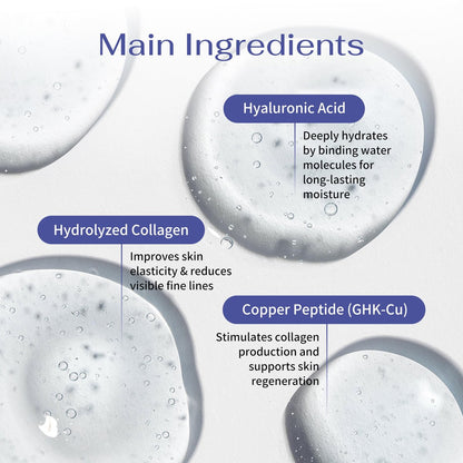 Koreana Skin GHK-Cu Copper Peptide Hydrogel Face Mask – Anti-Aging Collagen Booster for Skin Repair, Firming, Fades Acne Scars & Redness (4 Count) Avelisse