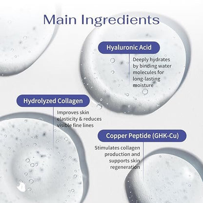 Koreana Skin GHK-Cu Copper Peptide Hydrogel Face Mask – Anti-Aging Collagen Booster for Skin Repair, Firming, Fades Acne Scars & Redness (4 Count) Avelisse