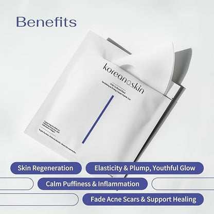 Koreana Skin GHK-Cu Copper Peptide Hydrogel Face Mask – Anti-Aging Collagen Booster for Skin Repair, Firming, Fades Acne Scars & Redness (4 Count) Avelisse