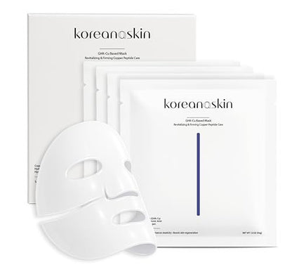 Koreana Skin GHK-Cu Copper Peptide Hydrogel Face Mask – Anti-Aging Collagen Booster for Skin Repair, Firming, Fades Acne Scars & Redness (4 Count) Avelisse