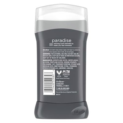 DOVE MEN + CARE Aluminum-Free Deodorant Stick, Paradise Mood Boosting Scent, 72h Odor Protection, 3 oz