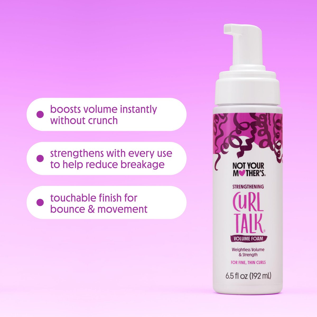Not Your Mother's Curl Talk Instant Lift Root Hair Spray and Strengthening Volume Foam (2-Pack) - Biotin, Peptides & Rice Protein for Curly Hair Avelisse