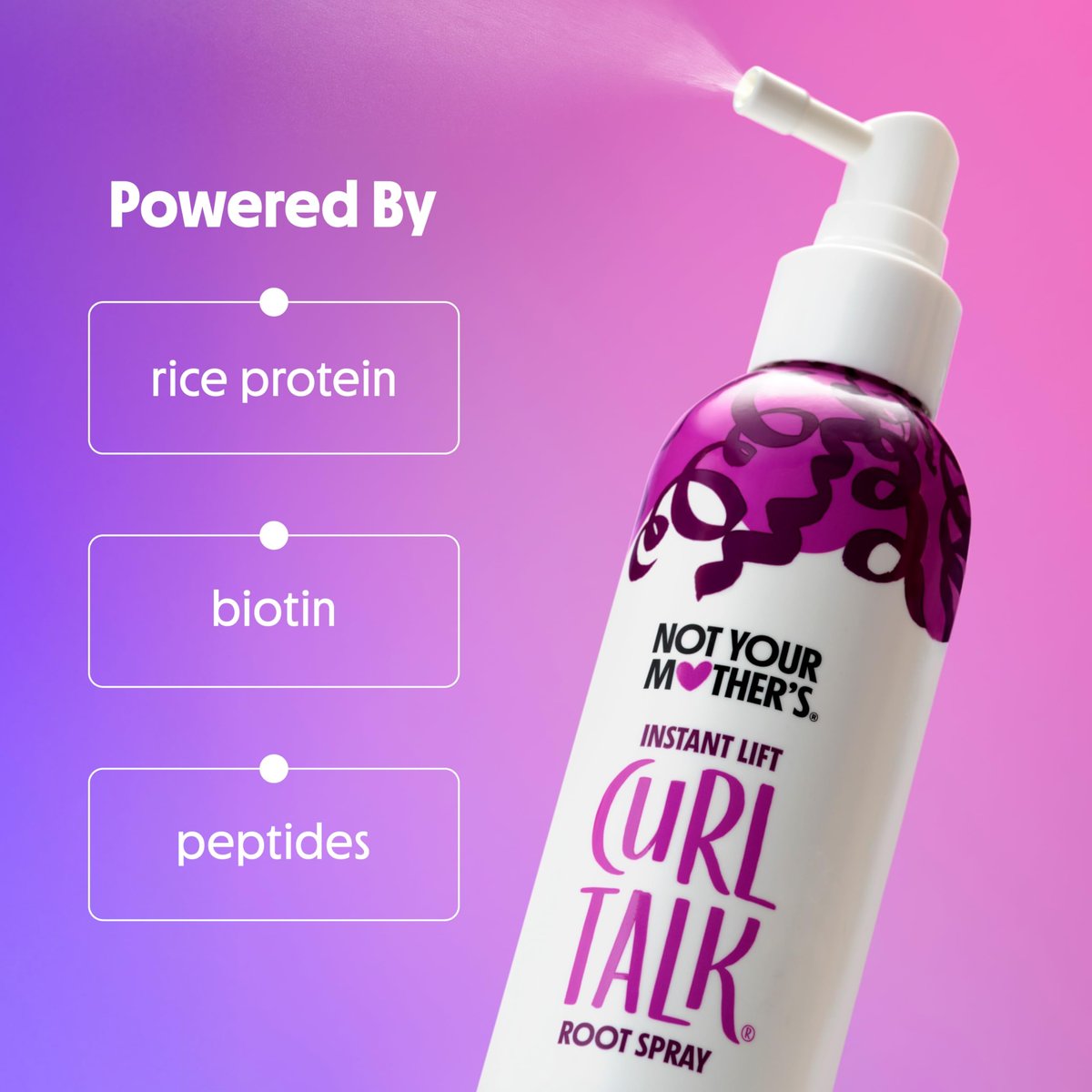 Not Your Mother's Curl Talk Instant Lift Root Hair Spray and Strengthening Volume Foam (2-Pack) - Biotin, Peptides & Rice Protein for Curly Hair Avelisse