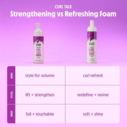 Not Your Mother's Curl Talk Instant Lift Root Hair Spray and Strengthening Volume Foam (2-Pack) - Biotin, Peptides & Rice Protein for Curly Hair Avelisse