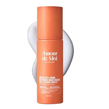 ADM Omega Multi-Ceramide Face Moisturizer – Lightweight Hydrating Barrier Repair Cream with Omegas 5-6-9, Pomegranate & Vitamin E for Sensitive Skin, 1.7 oz Avelisse