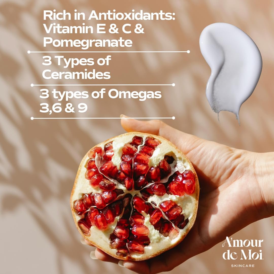 ADM Omega Multi-Ceramide Face Moisturizer – Lightweight Hydrating Barrier Repair Cream with Omegas 5-6-9, Pomegranate & Vitamin E for Sensitive Skin, 1.7 oz Avelisse