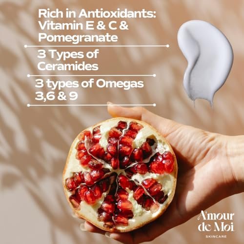 ADM Omega Multi-Ceramide Face Moisturizer – Lightweight Hydrating Barrier Repair Cream with Omegas 5-6-9, Pomegranate & Vitamin E for Sensitive Skin, 1.7 oz Avelisse
