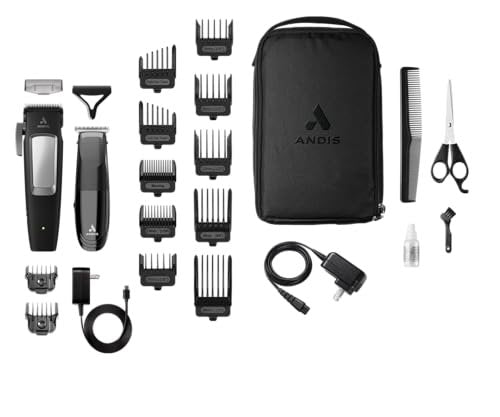 Andis inCRED Cordless Hair Clipper & T-Blade Trimmer Combo Set - 23-Piece Professional Hair Cutting Kit Avelisse
