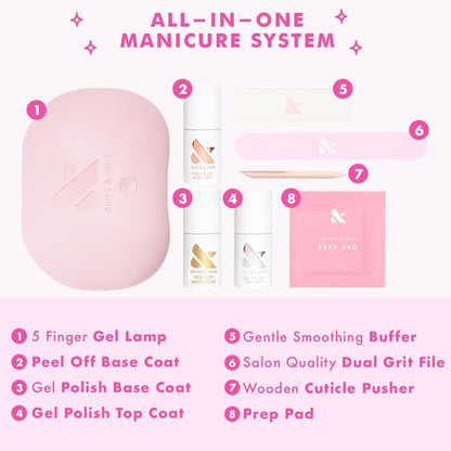 Olive & June Gel Starter Kit – At-Home Gel Manicure Set with LED Lamp, Base & Top Coats, Nail Tools, Vegan & Cruelty-Free Avelisse